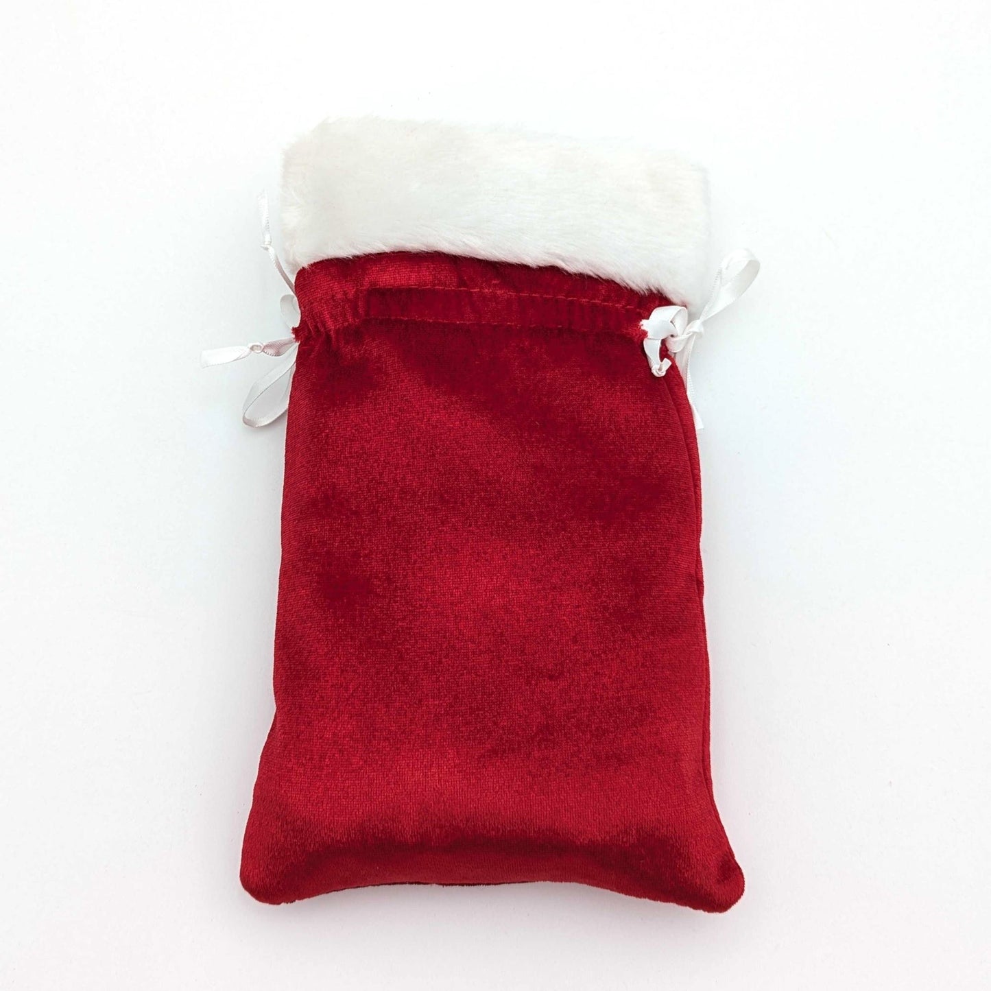 Red Santa stocking velvet gift bag