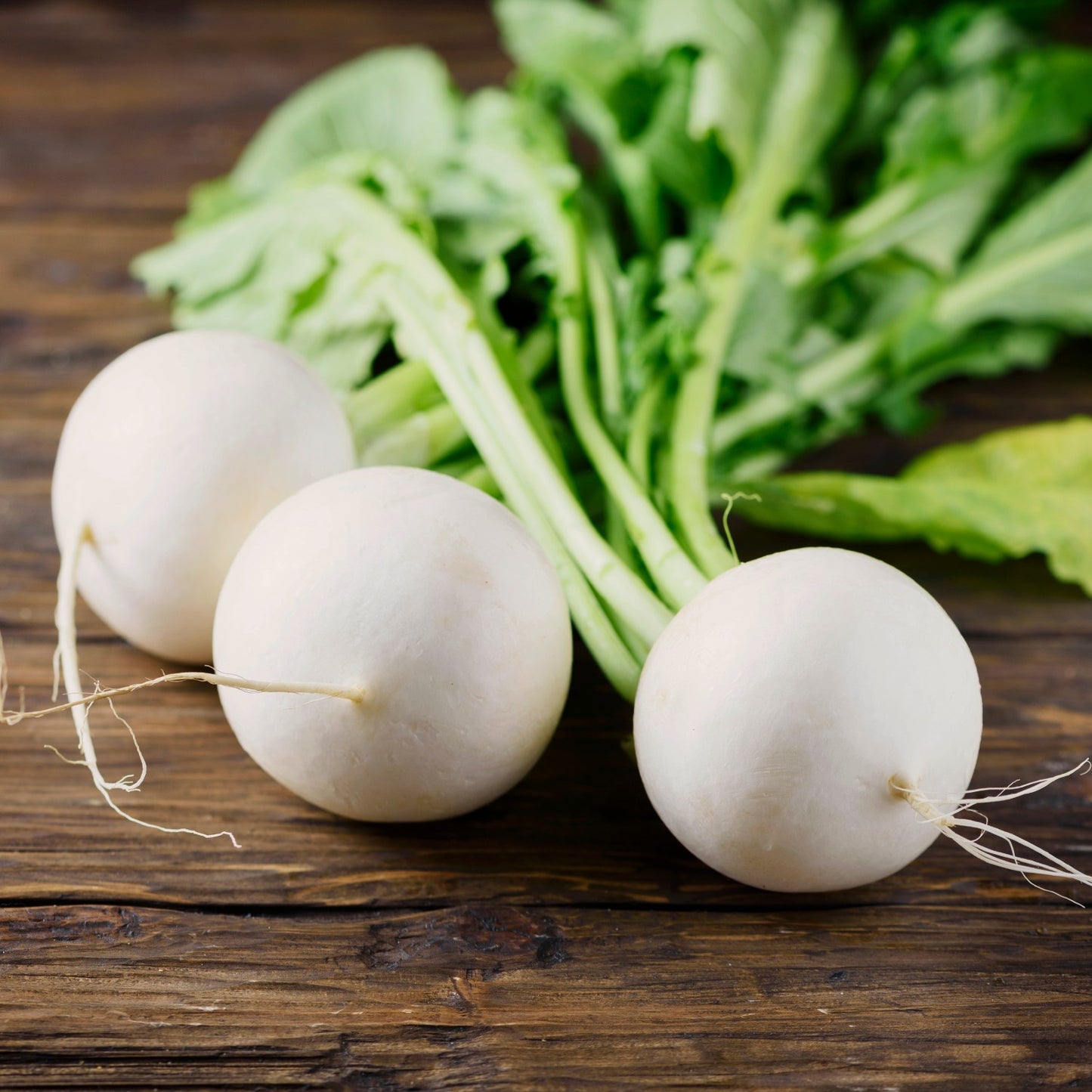 white turnip on a wooden table